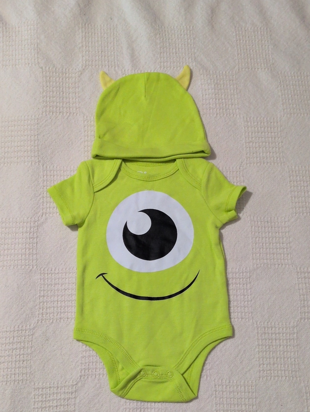 One-Piece Bodysuit with Hat Monster's Inc. Disney Baby Size 0/3 Months